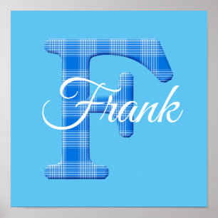 Poster Nom du garçon Lettre plaid personnalisée F