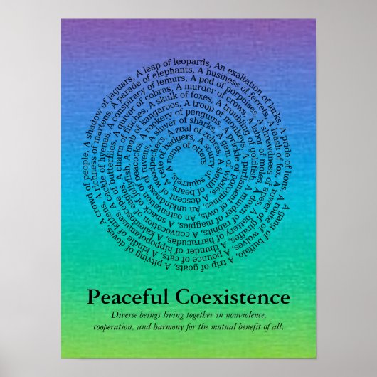 Poster Nom du groupe d'animaux/Poster sur la coexistence  (Devant)