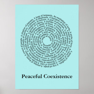 Poster Nom du groupe d'animaux/Poster sur la coexistence