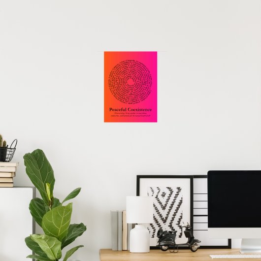 Poster Nom du groupe d'animaux/Poster sur la coexistence  (Bureau à domicile)