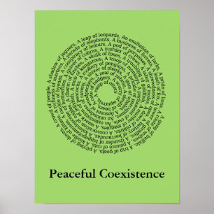Poster Nom du groupe d'animaux/Poster sur la coexistence