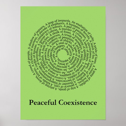 Poster Nom du groupe d'animaux/Poster sur la coexistence (Devant)