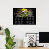 Poster Nom du monogramme de fleurs de fleurs de mariage (Bureau à domicile)