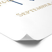 Poster Nom du monogramme Initiales Mariage Or bleu Date C (Coin)