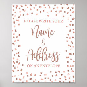 Poster Nom et adresse sur une enveloppe signe Rose Gold