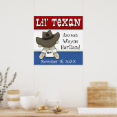 Poster Nom et date d’naissance de Lil’ Texan (Cuisine)
