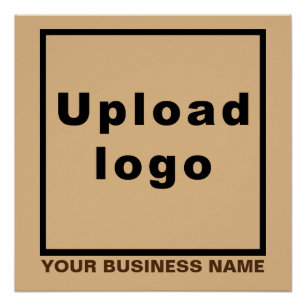 Poster Nom et logo de l'entreprise, Carré Brown clair bri