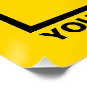 Poster Nom et logo de l'entreprise sur Carré jaune brilla (Coin)