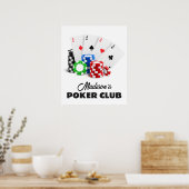 Poster Nom et texte personnalisés Poker / Casino (Cuisine)
