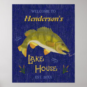 Poster Nom fait sur commande bas nautique rustique des