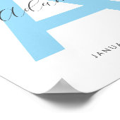 Poster Nom initial bleu personnalisé (Coin)