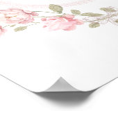 Poster nom initial cadre pivoines fille bébé (Coin)