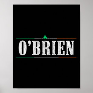 Poster Nom irlandais O'brien - Saint-Patrick journée fami