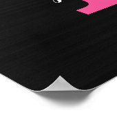 Poster Nom Monogramme avec Gouttes de Paillettes Rose Cha (Coin)