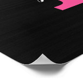 Poster Nom Monogramme Fille Paillettes Rose Chaud Gouttes (Coin)