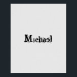 Poster Nom monogramme moderne minimaliste noir gris<br><div class="desc">Monogramme moderne minimaliste nom noir gris. Nom personnalisé personnalisable en noir sur une couleur grise.</div>