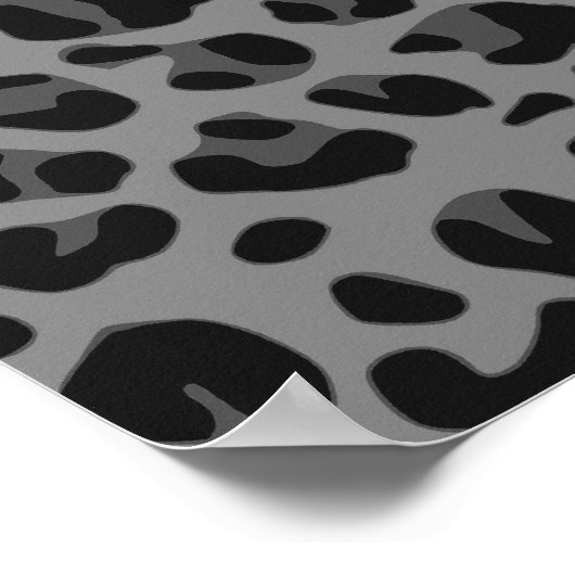 Poster Nom parties scintillant rose pastel léopard noir (Coin)