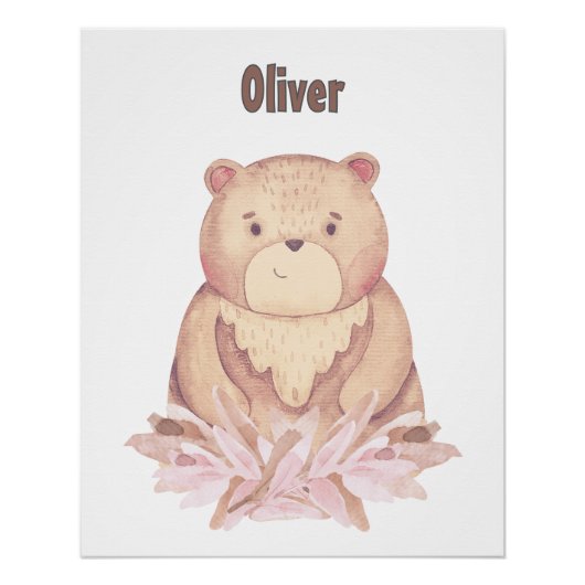 Poster Nom personnalisable Ours Brown (Devant)