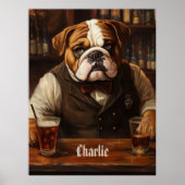 Poster Nom personnalisé Bulldog Bartender (Devant)