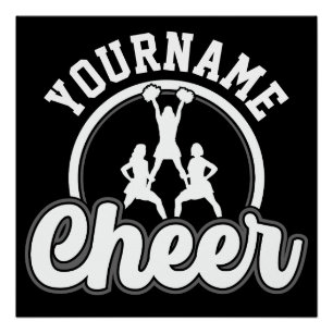 Poster NOM personnalisé Cheer Team Varsity Pom-pom girl