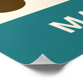 Poster Nom personnalisé Citations de café coloré (Coin)