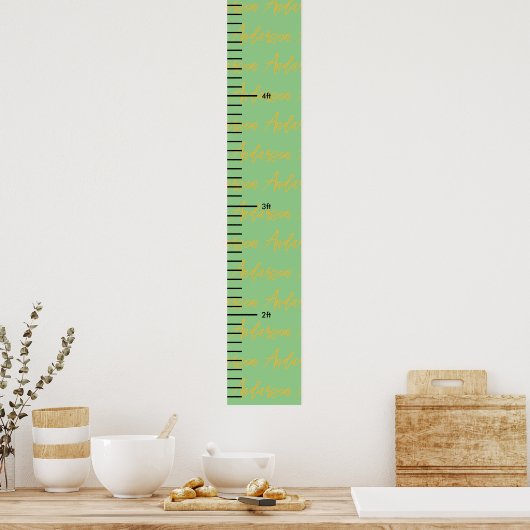 Poster Nom personnalisé Cute Baby Boy Croissance Graphiqu (Cuisine)