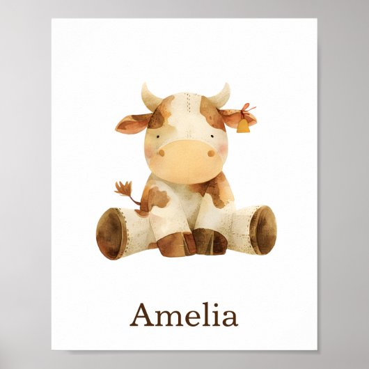 Poster Nom personnalisé Cute Nursery Décor ferme animal v (Devant)
