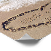 Poster Nom Personnalisé Dans L'Image De Sable De Coeur (Coin)