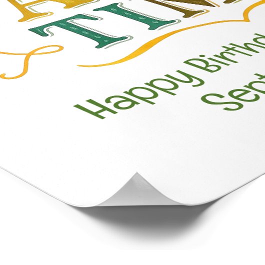 Poster Nom personnalisé Date Fête Heure Anniversaire Post (Coin)