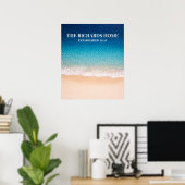 Poster Nom personnalisé de rivage de plage (Bureau à domicile)