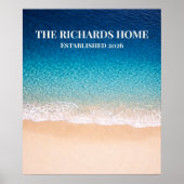 Poster Nom personnalisé de rivage de plage (Devant)