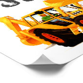 Poster Nom personnalisé du garçon et 5e âge Camion de con (Coin)