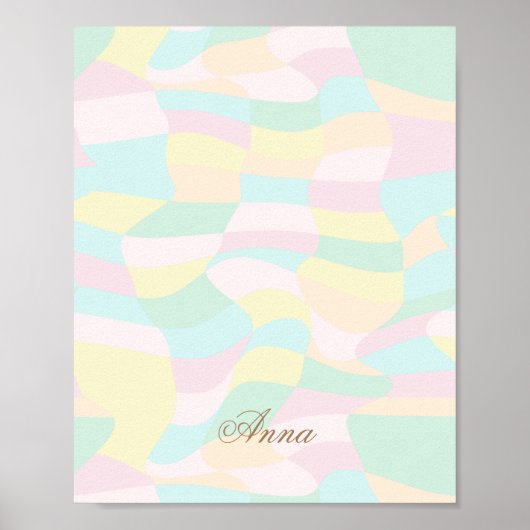 Poster Nom personnalisé du Motif holographique (Devant)