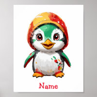 Nom personnalisé du pingouin mignon bébé
