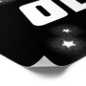 Poster Nom personnalisé espace roquette garçons noir roug (Coin)