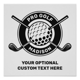 Poster Nom personnalisé et golf de texte