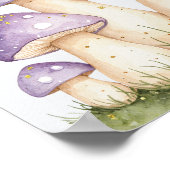 Poster Nom personnalisé Fées magiques Champignons roses (Coin)