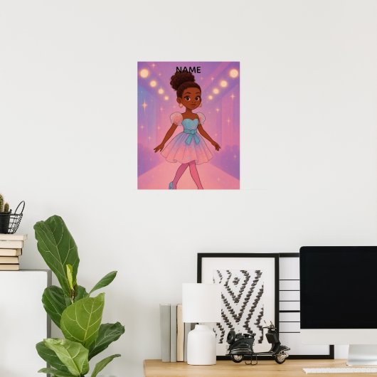 Poster Nom personnalisé fille (Bureau à domicile)