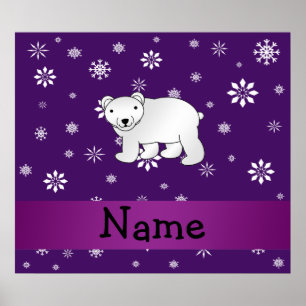 Poster Nom personnalisé Fléaux de neige pourpre de l'ours