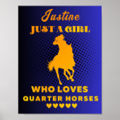 Poster Nom Personnalisé Juste une fille qui aime les Chev (Devant)