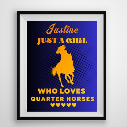 Poster Nom Personnalisé Juste une fille qui aime les Chev