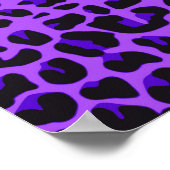 Poster Nom personnalisé léopard violet neon rose chaud pa (Coin)
