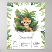 Poster Nom personnalisé lion boho pépinière art imprimé (Devant)