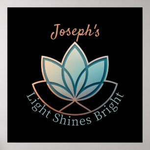 Poster Nom personnalisé Lotus - [NOM] Lumière brillante
