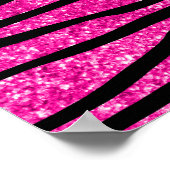 Poster Nom personnalisé neon parties scintillant rose cha (Coin)