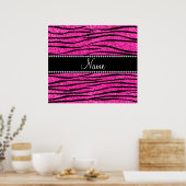 Poster Nom personnalisé neon parties scintillant rose cha (Cuisine)