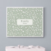 Poster Nom personnalisé Nursery Decor Farmhouse Floral