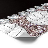 Poster Nom personnalisé parties scintillant argent volley (Coin)