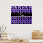 Poster Nom personnalisé parties scintillant violet hauts (Cuisine)