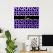 Poster Nom personnalisé parties scintillant violet hauts (Bureau à domicile)